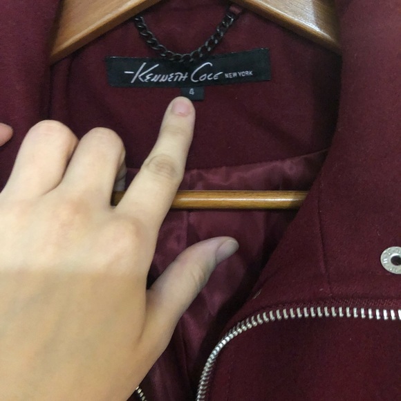 Red/ burgundy wool coat - Picture 2 of 4